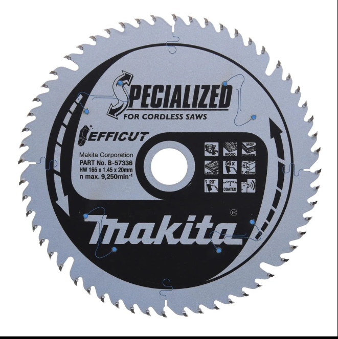 Makita 165mm 56T Plunge Saw Blade Efficut B-57336