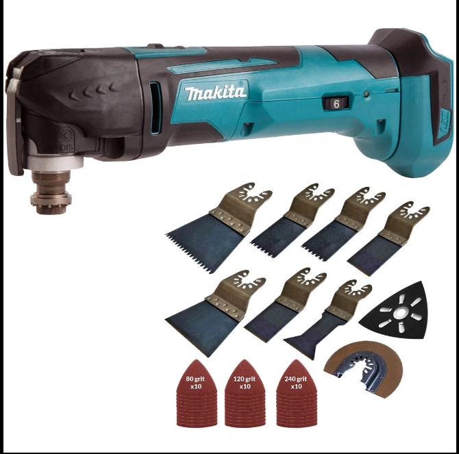 Makita DTM51Z 18V Li-ion Oscillating Multitool Cutter with 39 Piece Accessories Set