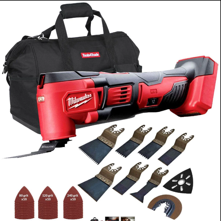 Milwaukee M18BMT-0 M18 18V Multi Tool with 39 Piece Accessories Set & Tool Bag